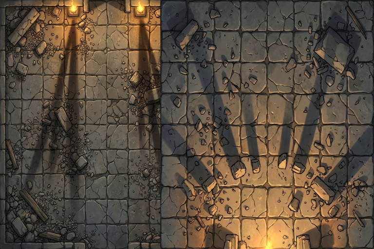 Without blending — visible seam